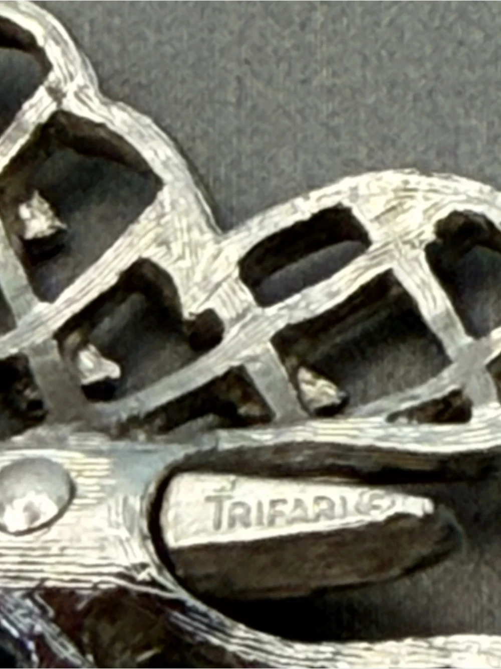 Crown Trifari Openwork Silver Tone Butterfly Pin Brooch Vintage
